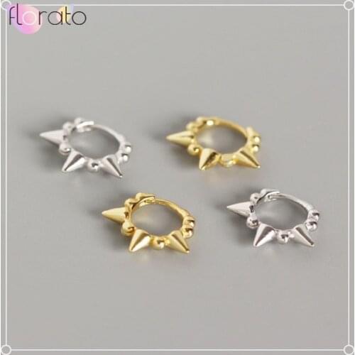 Multiple Real 925 Sterling Sliver Rhinestones Hoop Earrings for Women Delicate Tiny Sun Earrings Drop Ear Huggies Earrings A30