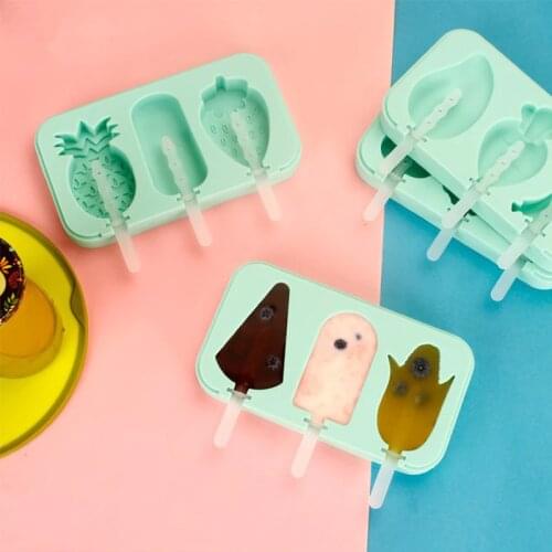 Silicone Freezer Ice Cream Mold Popsicle Maker DIY Cartoon Homemade Dessert Juice Mould with Lids and Sticks Kitchen Gadgets