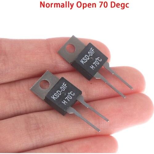 2Pcs Normally Open Thermal Switch Temperature Sensor Thermostat KSD-01F 70 Degc