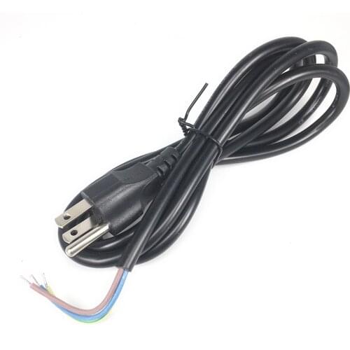 200pcs 3 Prong US USA Power Extension Cable Dishwasher Power Cord 1.5m 16AWG For Air Conditioner Electrical Sockets