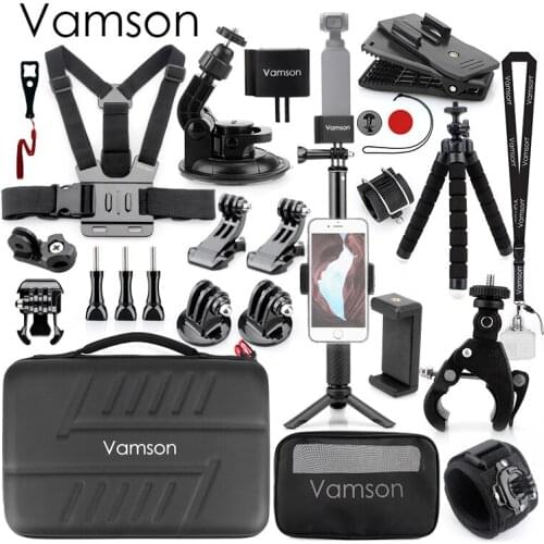 Vamson for DJI OSMO Pocket Expansion kit Gimbal Accessories Set Adapter Mount Holder Clip Selfie Stick Tripod OPS02