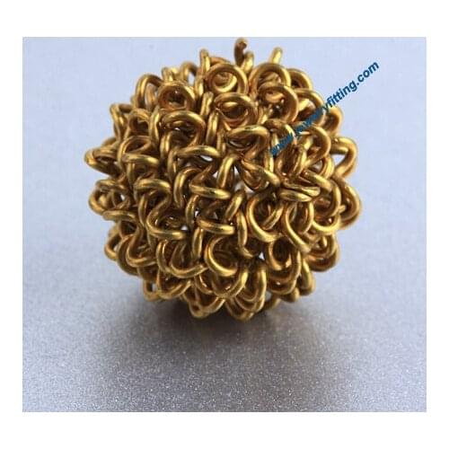 All kinds of jewelry findings supplier Raw brass color wire tumbleweed beads handmade 15mm