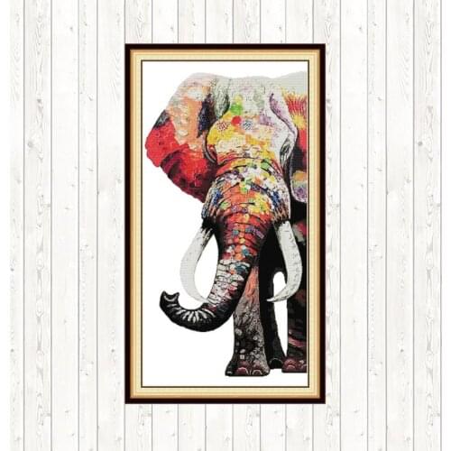 Elephant DIY Crafts Needlework Embroidery Patterns Cross Stitch Package Embroidery Kits 14ct 11ct Count Print Canvas Home Decor