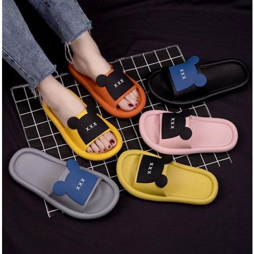 Women Bathroom Non-slip Cartoon Heavy Bottom Slippers Fashion Cartoon Thick-soled Slipper Indoor and Outdoor Plastic Slippers