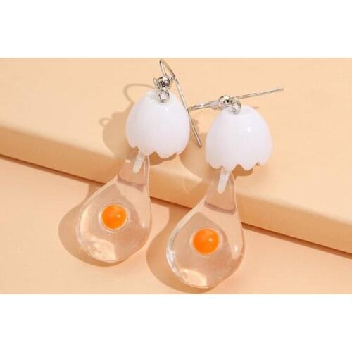 2021 Fashion Egg Resin Earrings for Women Alternative unny Geometry Pendants Earring Beautiful Creative Fun Jewelry