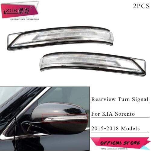 ZUK 2PCS Outer Rearview Mirror Lamp LED Turn Signal Flasher Light For Kia Sorento 2015 2016 2017 2018 87613 C5000 / 87623 C5000