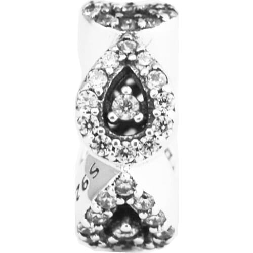 100% 925 Sterling Silver Cascading Glamour Spacer Charm Beads Fits Pandora Bracelet Argent Charm Silver 925 Jewelry perles