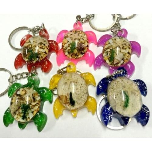 FREE SHIPPING 20 pcs vogue tortoise totem green grass starfish keychain