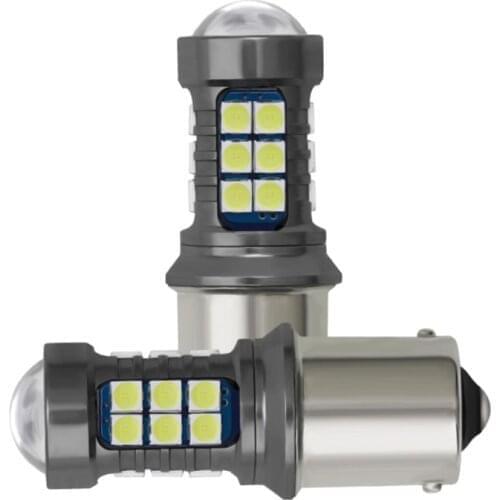 2PCS Signal Lamp 1156 BA15S P21W LED Turn Signals Light T15 912 W16W WY16W Auto Reversing Lamp 3030 27SMD Super Bright White 12V