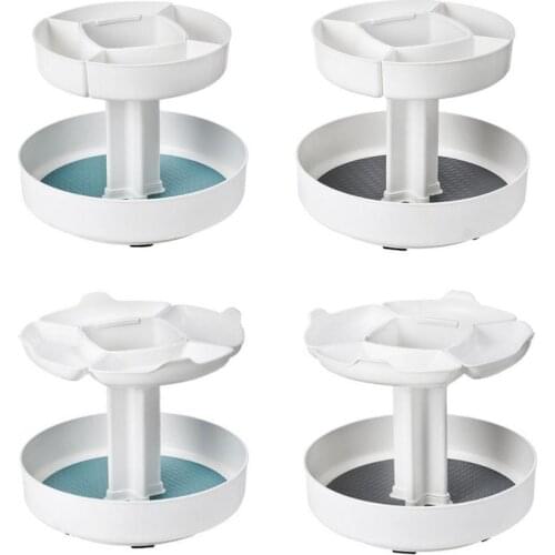 360 Degree Rotating Cosmetic Storage Rack Double Layer Rotating Storage Box 30cm Round Turntable Double Layer Spice Rack