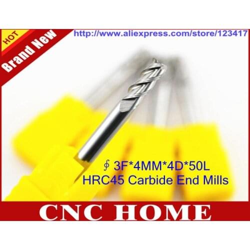 4MM Solid Carbide 3 Flutes Aluminum End Mills, Milling Cutter, Special For Cutting Aluminum, Copper Alloys HRC45