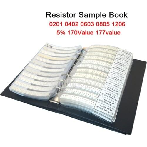 4250PCS 8500PCS 8850PCS 0201 0402 0603 0805 1206 Resistor Sample Book PUMUDDSY 5% SMD Assorted Kit 10K 100K 1K 1R 100R 220R