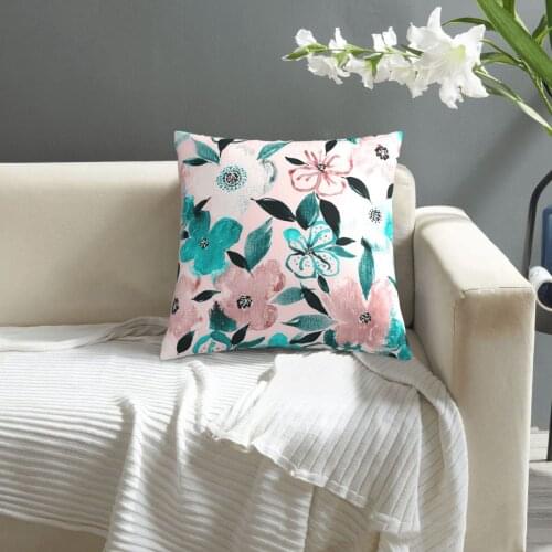 Abstract Watercolorl Loose Flowers And Leaves Pattern pillowcase printed cushion cover sofa waist pillow pillow cover