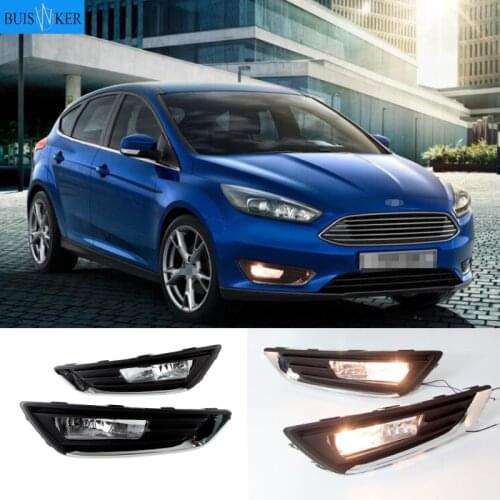 Car Front Bumper Fog Light Assembly Lampshade H11 Bulb Harness Wire Bracket Cover For Ford Focus Mk3 2015 2016 2017 2018