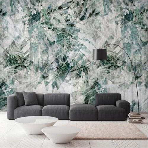 Beibehang custom Green fresh leaves wallpapers for living room TV background wall stickers decoration 3D wall papers home decor
