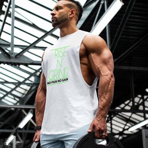 Muscleguys Brand Mens Tank Tops Fitness Bodybuiding Clothing Low Cut Side Arm Holes Cotton Sportswear Summer Gyms Vest