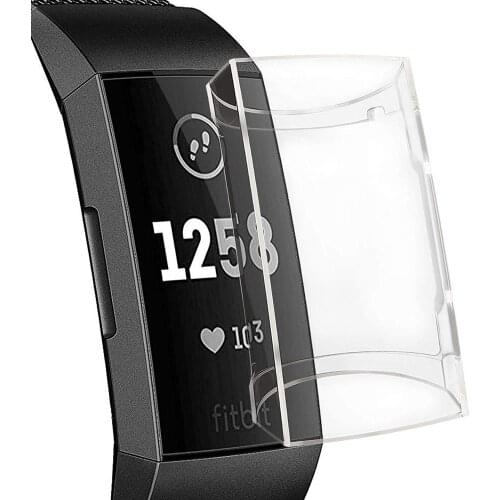 For Fitbit Charge 3/Charge 4 Screen Protecotor Case, Ultra Slim Soft Full Cover Case