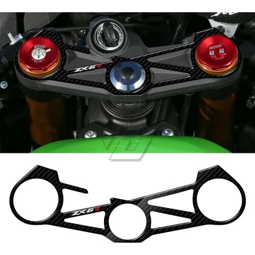For Kawasaki ZX6R ZX-6R ZX 636 2012-2016 3D Carbon Fiber Triple Tree Yoke Cover Protector Tank Pad