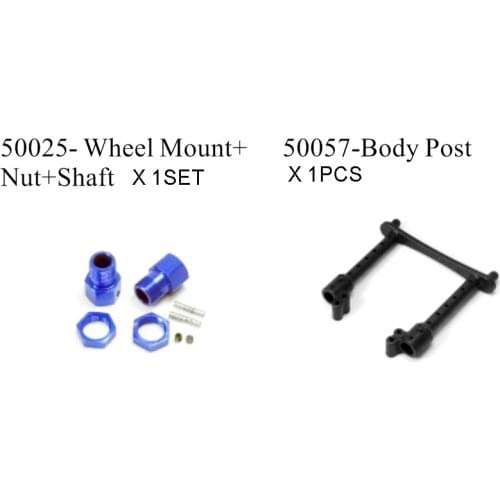 HSP RACING SPARE PARTS 50025 WHEEL MOUNT NUT SHAFT AND 50057 BODY POST FOR HSP 1/5 OFF ROAD BUGGY AND MONSTER TRUCK 94059, 94050