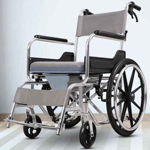 Wheelchair with toilet Old mans cart Walking for the disabled Light folding Multifunctional bath chair