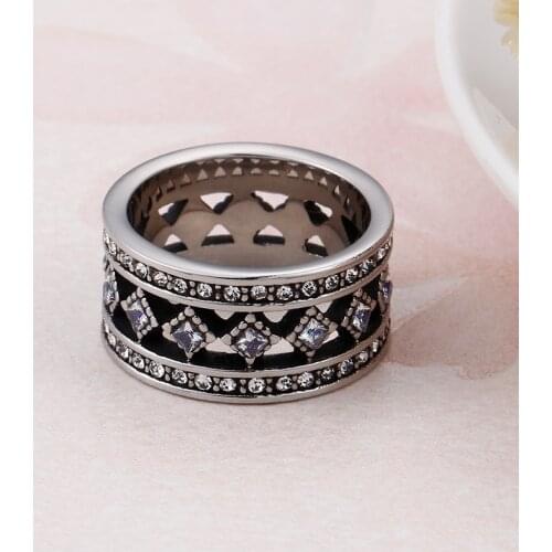 DICOTICO High Quality Stainless Steel Finger Rings For Women Bague Femme Stone & Crystal Vintage Anillos Mujer Jewelry Party