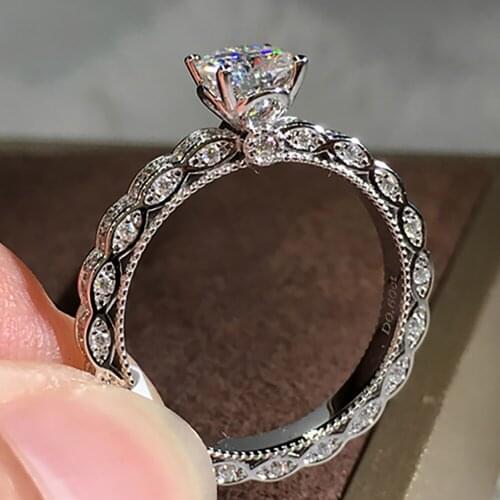 18K Au750 White Gold Women Wedding Party Engagement Ring 1 2 3 4 5 Carat Round Oval Moissanite Diamond Ring Trendy Vintage