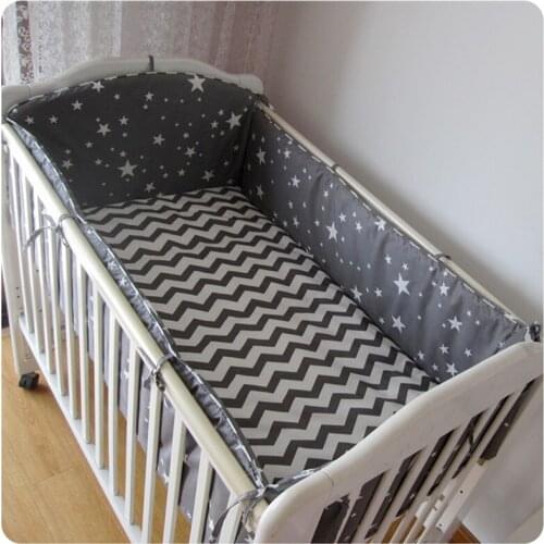 6/7PCS baby bedding set curtain berco cot bumpers kit berço Black Baby Room Decor Cute Thick crib set ,120*60/120*70cm