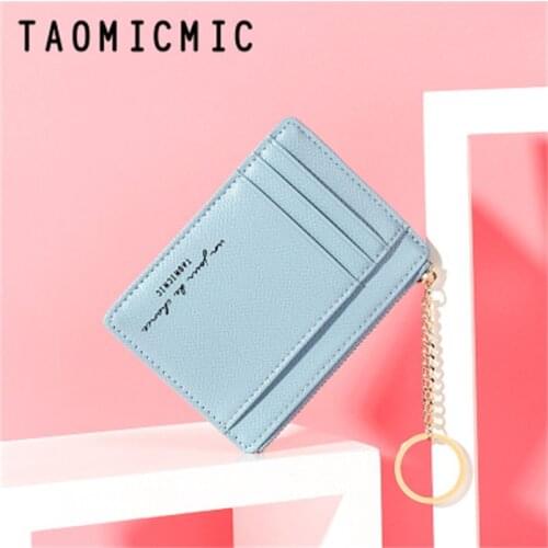 Small Wallet Credit Multi-Card Holders Package Fashion PU Function Zipper Ultra-Thin Key Chain Student Women Coin Purse Monedero