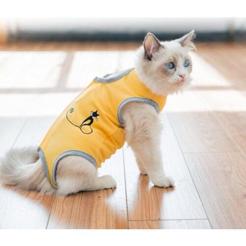 Pet Dog Sterilization Suit Anti-licking Surgical Gown Soft Female Cat Pajamas Clothes Sleeveless Belly Weaning Jumpsuit Pyjamas
