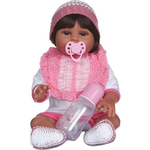 47CM Boneca Reborn 18.5in Soft Full Body Silicone Doll 60cm Soft Silicone Reborn Baby Doll Newborn Lifelike Bebes Reborn Dolls