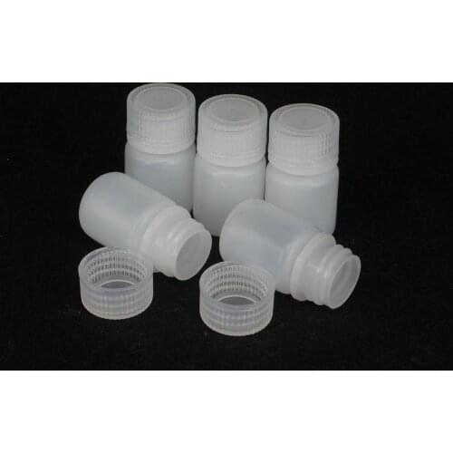 Lot5 30ml White PP Plastic Cylindrical Chemical Container Reagent Bottle