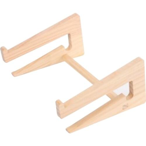 LX0B Laptop Stand Detachable Wood Non-Slip Holder Bracket Heat Release Cooling Notebook Riser for Tablets 13 15