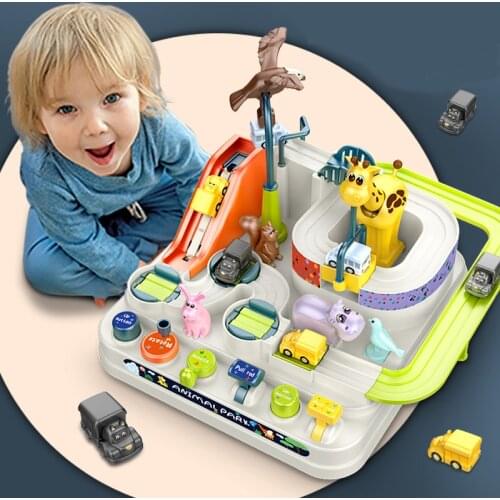 Racing Rail Car Model Racing Educational Toy Child Track Car Adventure Game Brain Game Mechanical Interactive Train Toys