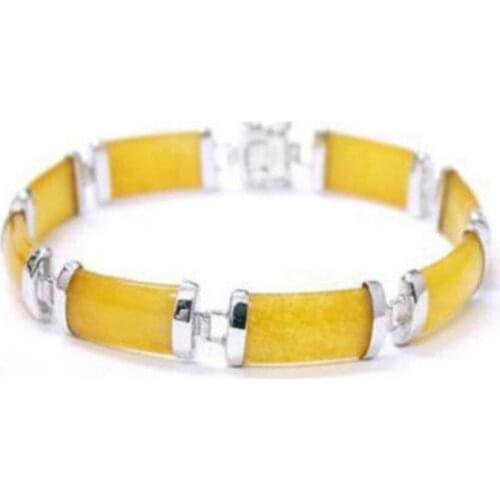 Fashion jewelry NEW Nice yellow Selling Jadeite chain new Link Bracelet 7.5" AAA Dongguan girl jewerly Store fre