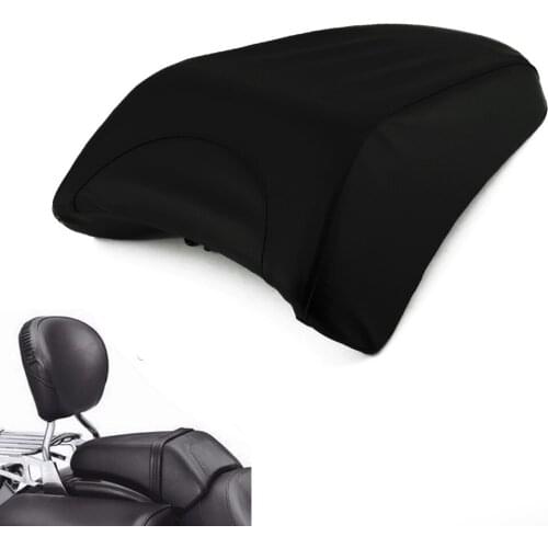 Motorcycle Black Leather Rear Seat Pillion Passenger Seat Cowl Cushions For Harley Softail Fat Boy FLSTF 2008-2014