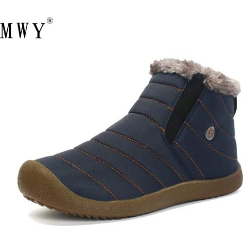 MWY Fashion Women Boots Unisex Snow Boots Slip On Winter Warm Shoes Lady Short Plush Boots Women Winter Shoes Plus Size 35-46