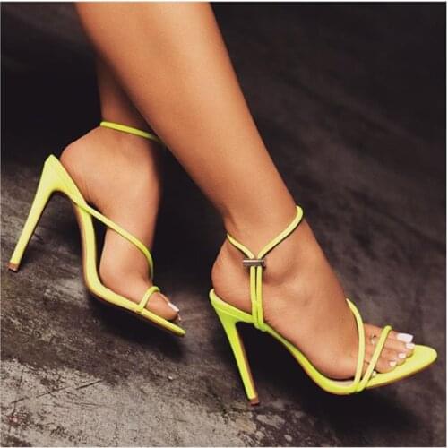 11CM High Heel Shoes Ladies Summer Sandals Woman Sandal Shoe Party Wedding Pumps Women High Heels Cross-Tied Ankle Strap Shoes