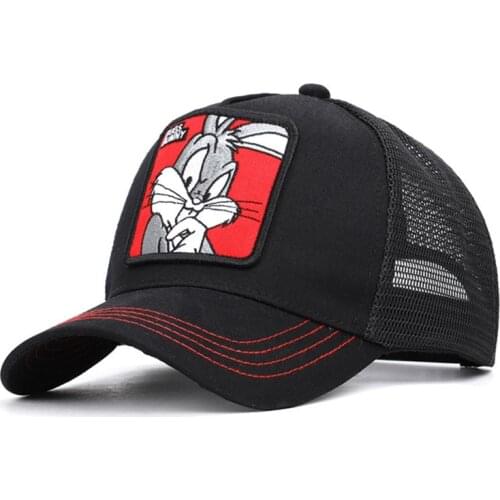 New Brand Anime Cartoon Mesh Patch Baseball Cap Men Women High Quality Cotton Trucker Hip Hop Dad Hat Snapback Garros