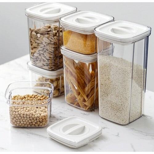 Plastic Food Storage Bottles Container Jars Boxes Kitchen Bulk Sealed Cans Refrigerator Multigrain Tank Container for Cereal