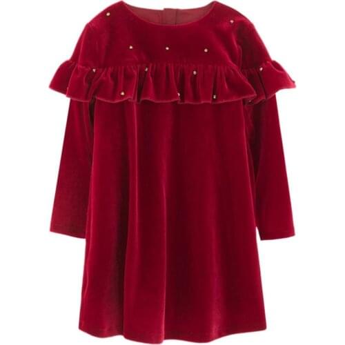 Princess Baby Girls Christmas red Dress Kids Cute Velour Dress Baby Velvet diamond Fashion Kids Party