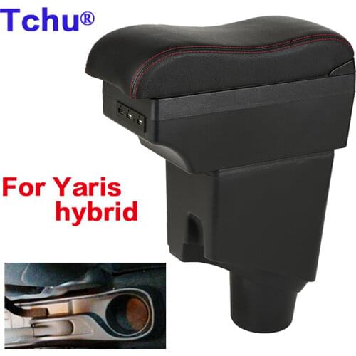 For Toyota Yaris armrest box For Toyota Yaris hybrid car Storage box USB charging Ashtray 2015 2016 2017 2018 2019 2020 2021