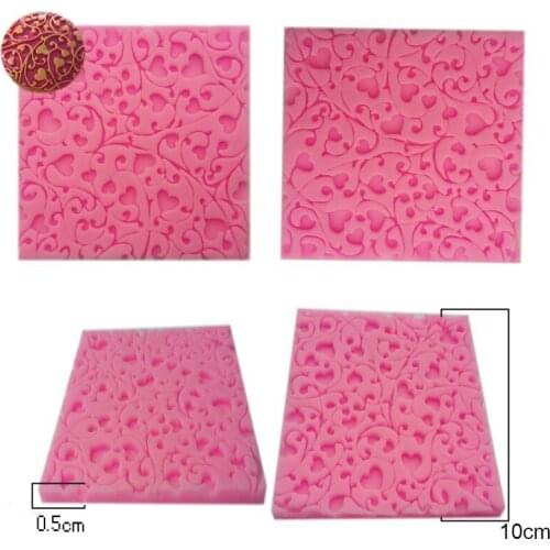 Heart Lace Baking Mat Silicone Mold Mould Sugar Craft Cake Fondant Cake Decorating Love Heart
