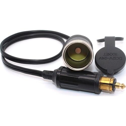 Extended Powerlet Hella DIN Male Plug to Standard Cigarette Lighter Socket Adapter male DIN plug on European motorcycles