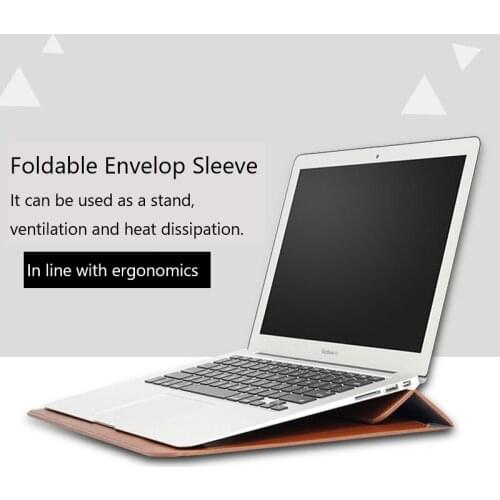 Envelope PU Laptop Bag Waterproof Scratch Proof Notebook Sleeve Bag Leather Case For MacBook for 11''12''13''15