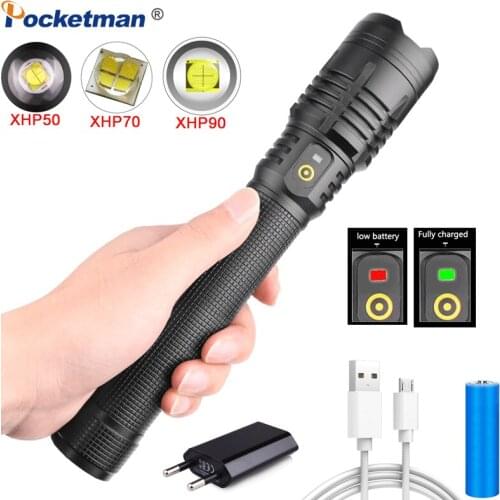 XHP90.2 Brightest Led Flashlight P90 Zoom Flashlights Torch Lantern Use 18650 26650 Battery XHP50.2 XHP70.2 Flash Light
