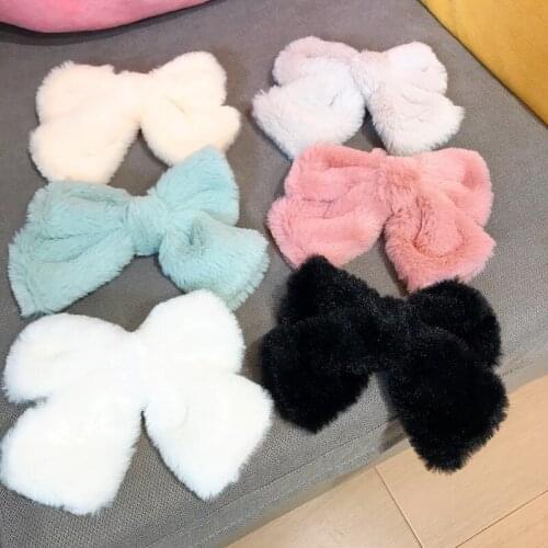 New Elegant Plush Big Bow Hairpin Korean Fashion Bowknot Hair Clip Spring Clip Bride Headpiece Hair Accessories for Women Girls