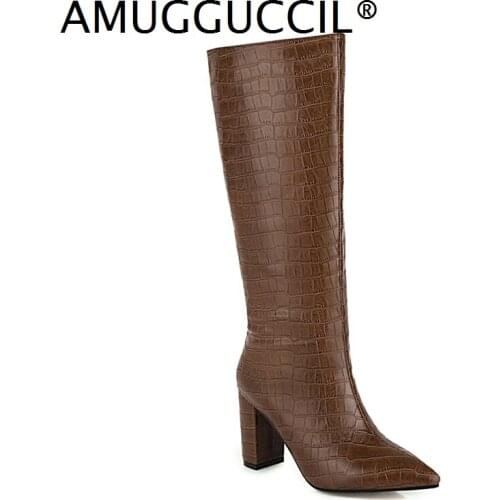 2021 New Plus Big Size 34-48 Black Yellow White Brown Green Fashion High Heel Calf Female Lady Autumn Winter Women Boots X2029