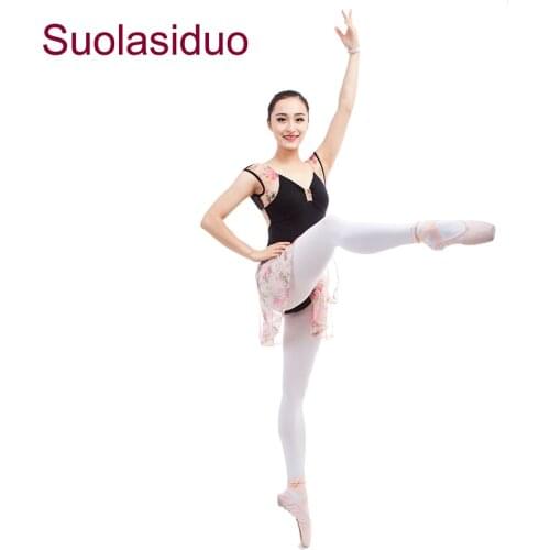 Girls Black Ballet Dress Stage Performance Leotards Gymnastics Sleeveless Leotard Dancewear Competition Dance Skirt for Girls