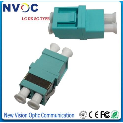 10Pcs/Bag,Fiber Optic LC/UPC MM OM3 SC Type Duplex Flange Coupling Carrier Class Fiber Adapter Coupler for Digital Communication