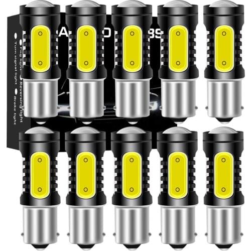 10pcs Signal Lamp 1156 LED BA15S P21W BAU15S PY21W Auto Turn Signal Light 12V 24V COB 1157 BAY15D P21/5W LED Brake Stop Lamps